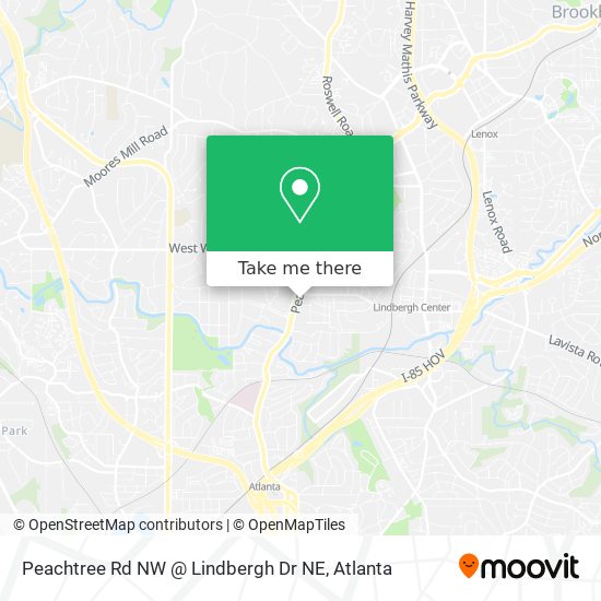 Mapa de Peachtree Rd NW @ Lindbergh Dr NE