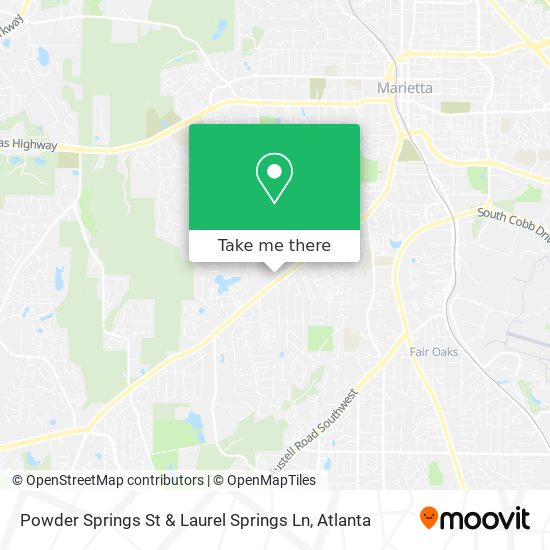 Powder Springs St & Laurel Springs Ln map