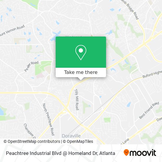 Peachtree Industrial Blvd @ Homeland Dr map