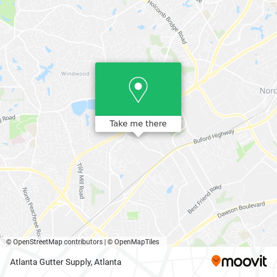 Atlanta Gutter Supply map