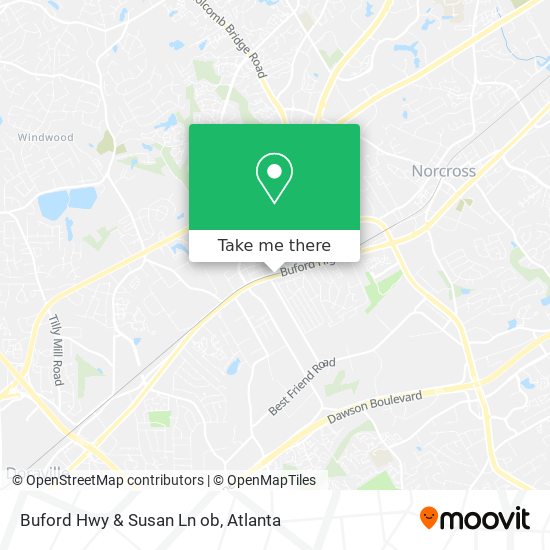 Buford Hwy & Susan Ln ob map