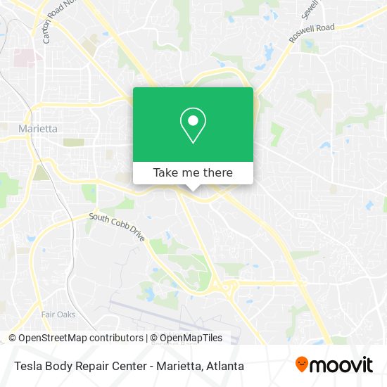 Mapa de Tesla Body Repair Center - Marietta