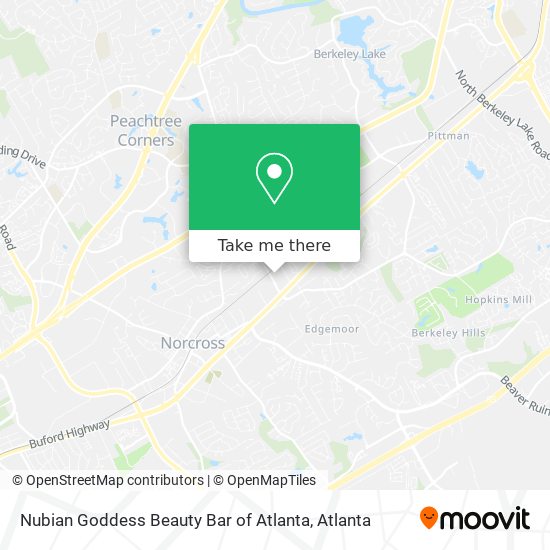 Nubian Goddess Beauty Bar of Atlanta map