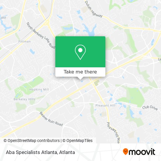 Aba Specialists Atlanta map