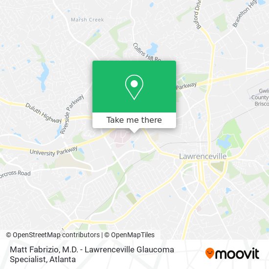 Matt Fabrizio, M.D. - Lawrenceville Glaucoma Specialist map