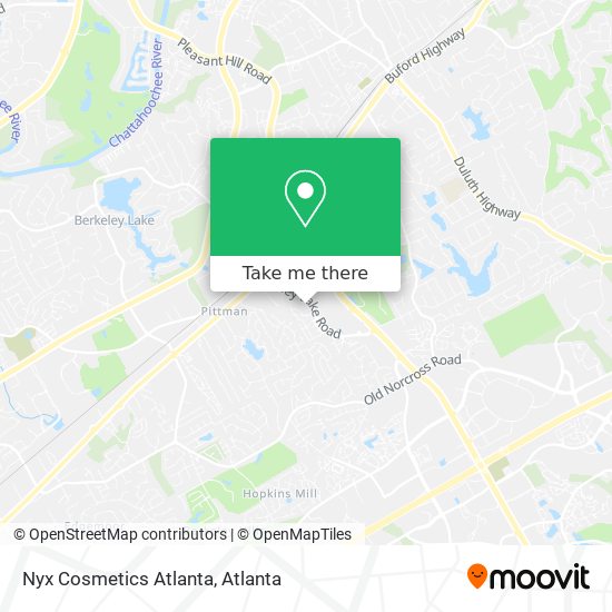 Mapa de Nyx Cosmetics Atlanta