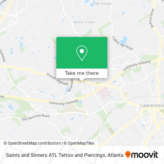 Saints and Sinners ATL Tattoo and Piercings map