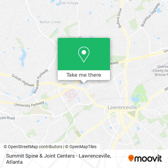 Summit Spine & Joint Centers - Lawrenceville map