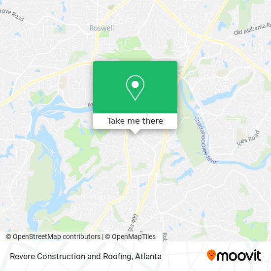 Revere Construction and Roofing map