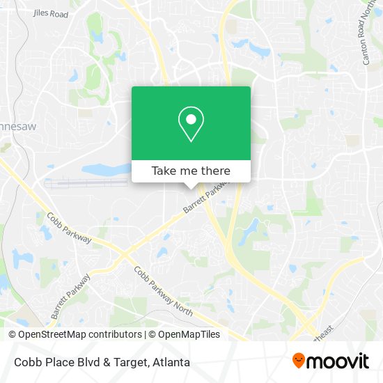 Cobb Place Blvd & Target map