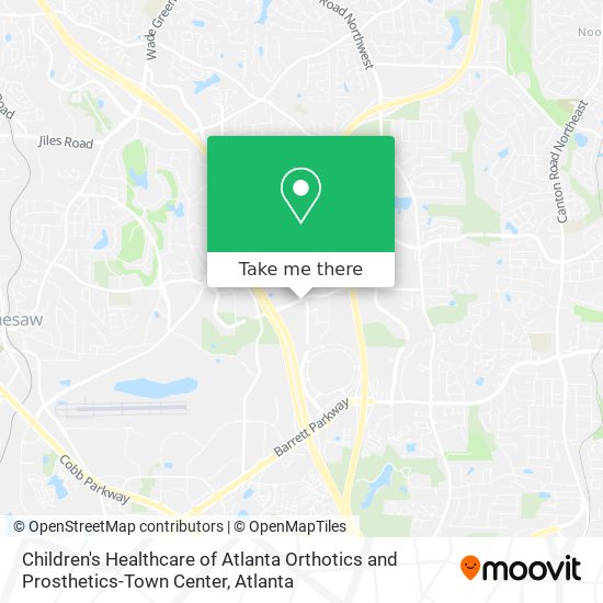 Children's Healthcare of Atlanta Orthotics and Prosthetics-Town Center map