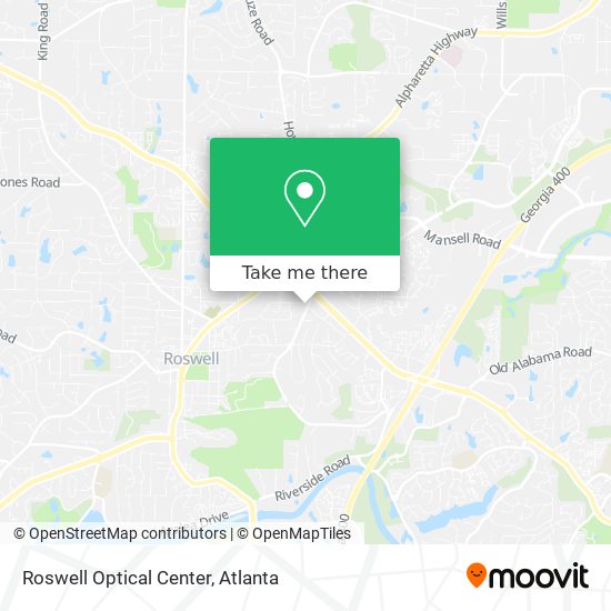 Roswell Optical Center map