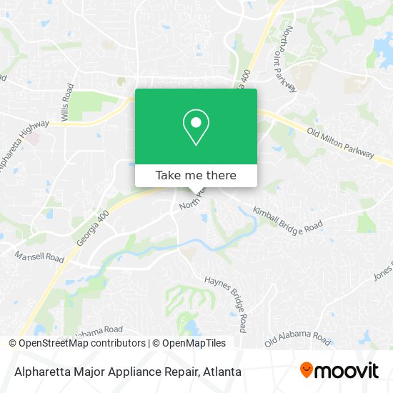 Alpharetta Major Appliance Repair map