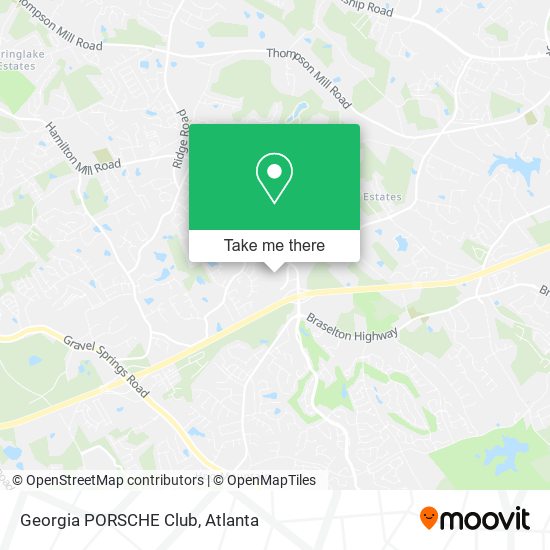 Georgia PORSCHE Club map