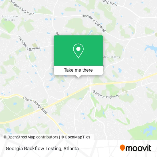 Georgia Backflow Testing map