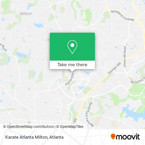 Karate Atlanta Milton map