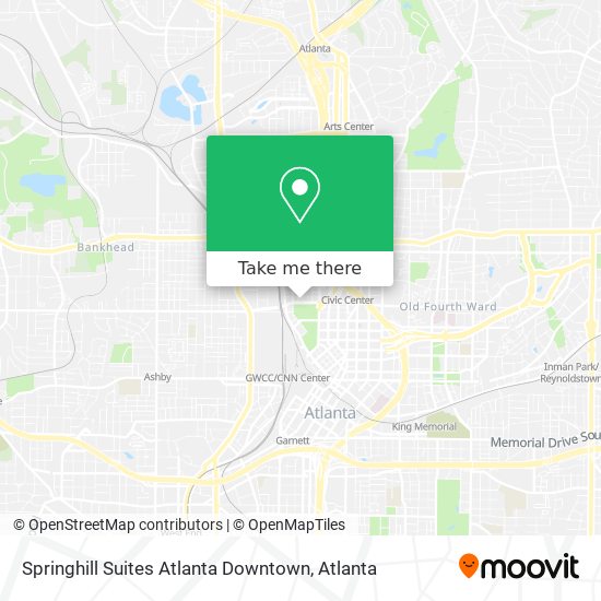 Mapa de Springhill Suites Atlanta Downtown