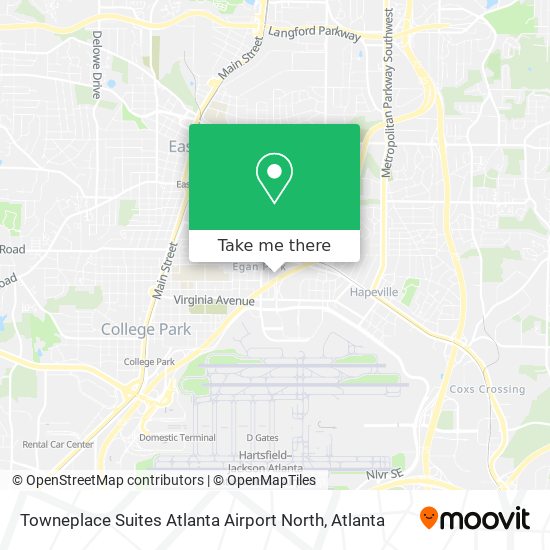 Mapa de Towneplace Suites Atlanta Airport North