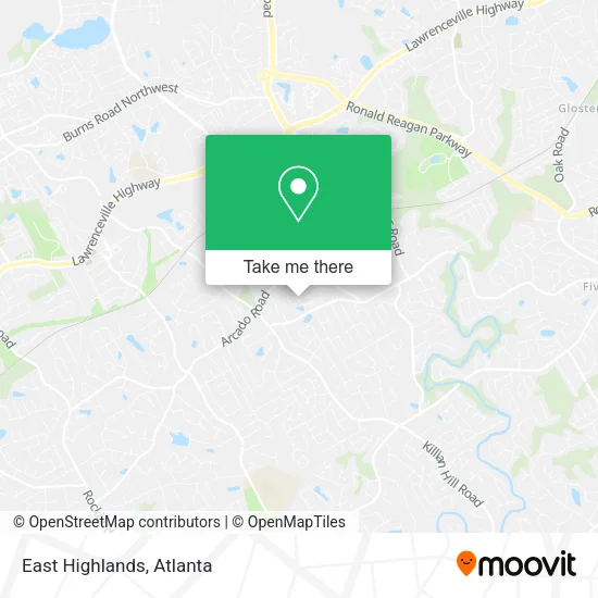 East Highlands map