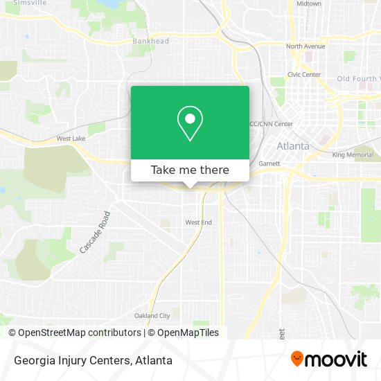 Mapa de Georgia Injury Centers