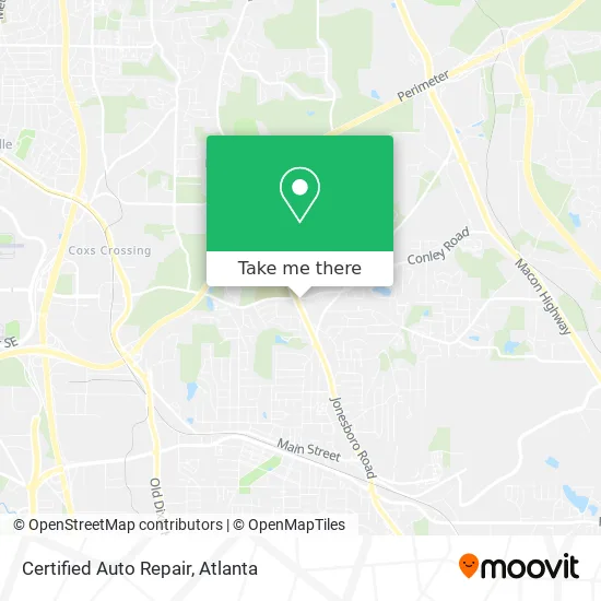 Certified Auto Repair map