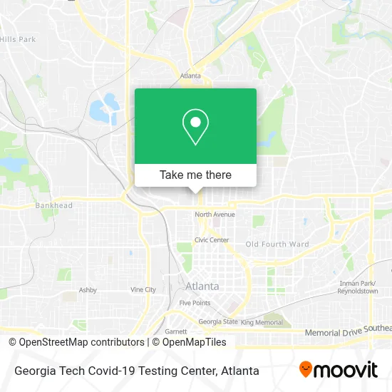 Georgia Tech Covid-19 Testing Center map
