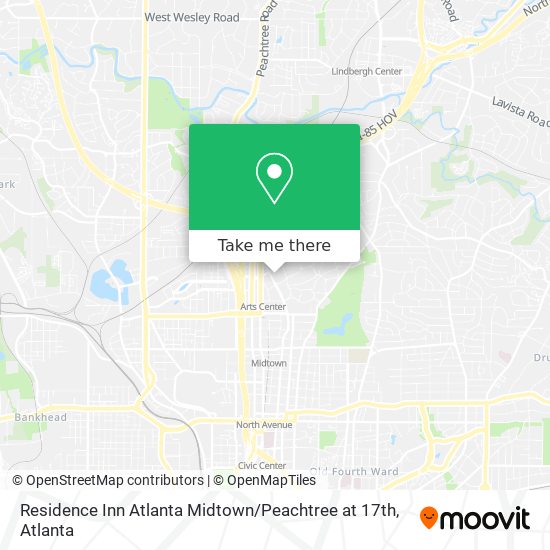 Residence Inn Atlanta Midtown / Peachtree at 17th map