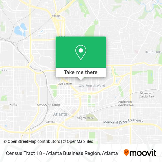 Census Tract 18 - Atlanta Business Region map