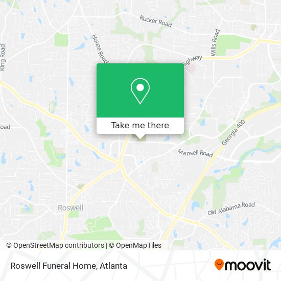 Roswell Funeral Home map