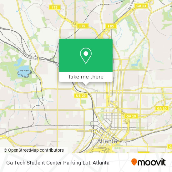 Mapa de Ga Tech Student Center Parking Lot