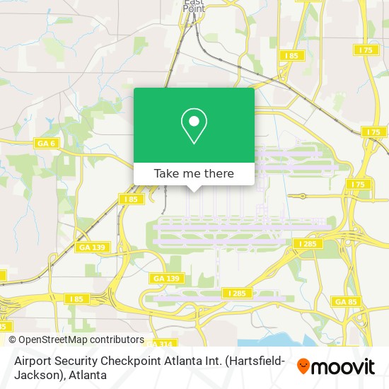 Airport Security Checkpoint Atlanta Int. (Hartsfield-Jackson) map
