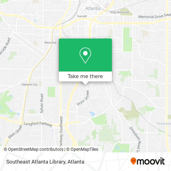 Southeast Atlanta Library map