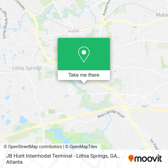 Mapa de JB Hunt Intermodal Terminal - Lithia Springs, GA.