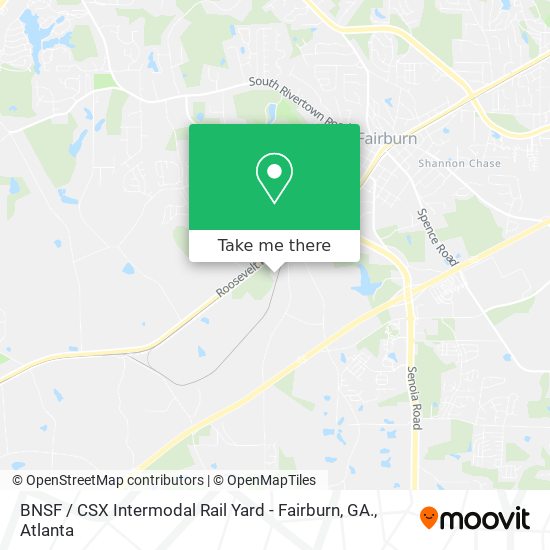 Mapa de BNSF / CSX Intermodal Rail Yard - Fairburn, GA.