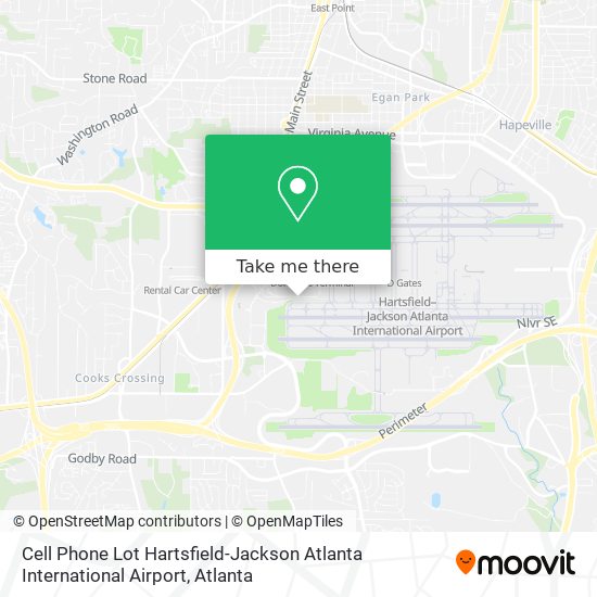 Cell Phone Lot Hartsfield-Jackson Atlanta International Airport map