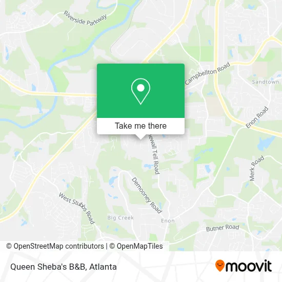 Queen Sheba's B&B map