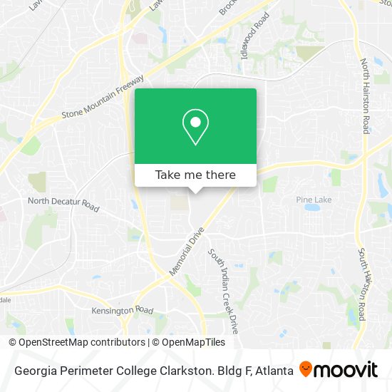 Georgia Perimeter College Clarkston. Bldg F map