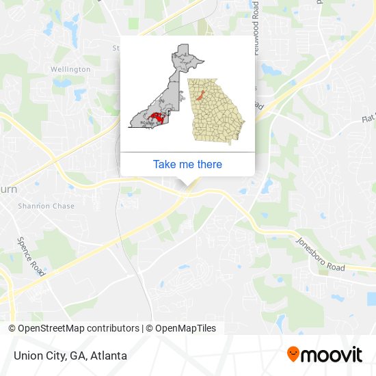 Mapa de Union City, GA