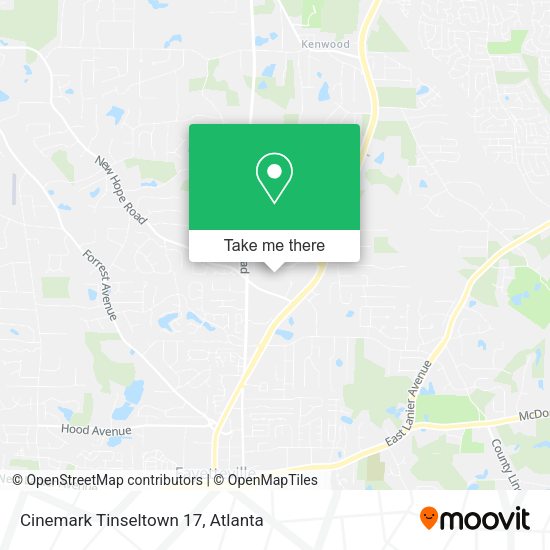 Cinemark Tinseltown 17 map