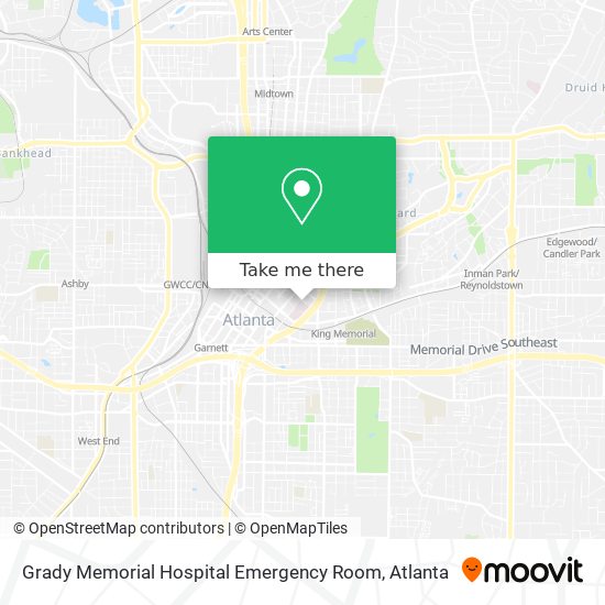 Mapa de Grady Memorial Hospital Emergency Room