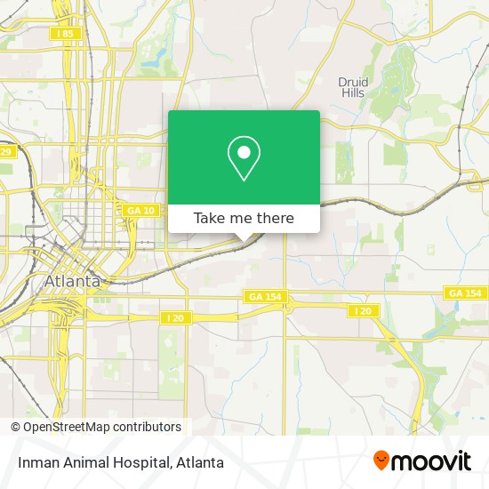 Mapa de Inman Animal Hospital