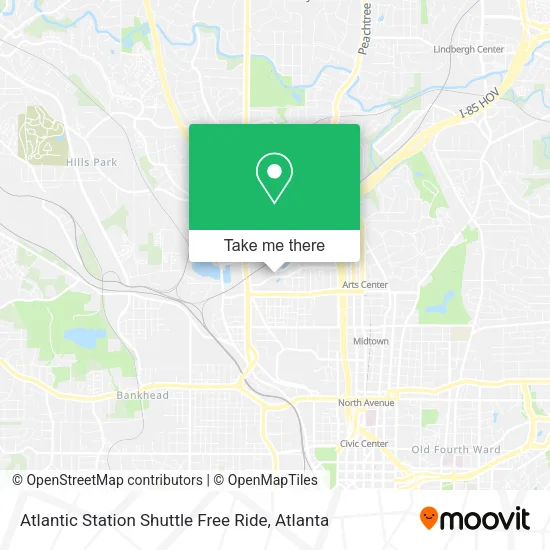Mapa de Atlantic Station Shuttle Free Ride