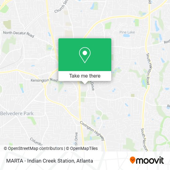 MARTA - Indian Creek Station map