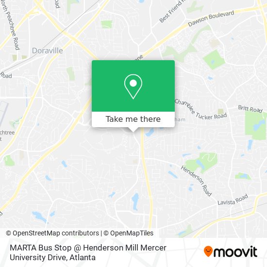 MARTA Bus Stop @ Henderson Mill Mercer University Drive map