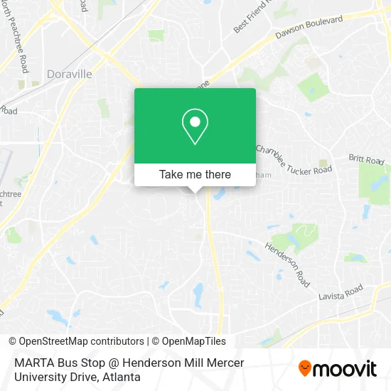 Mapa de MARTA Bus Stop @ Henderson Mill Mercer University Drive