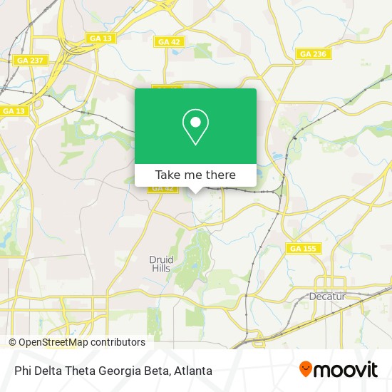 Phi Delta Theta Georgia Beta map