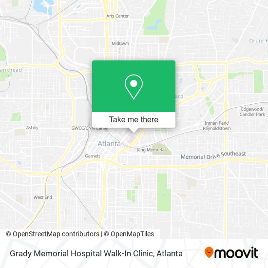 Mapa de Grady Memorial Hospital Walk-In Clinic