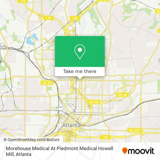 Morehouse Medical At Piedmont Medical Howell Mill map