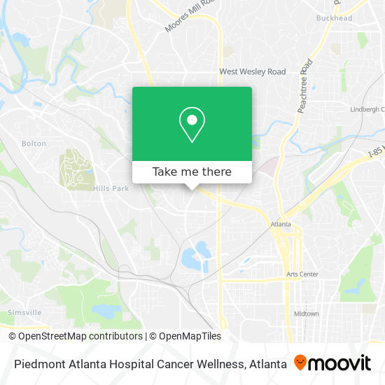 Mapa de Piedmont Atlanta Hospital Cancer Wellness