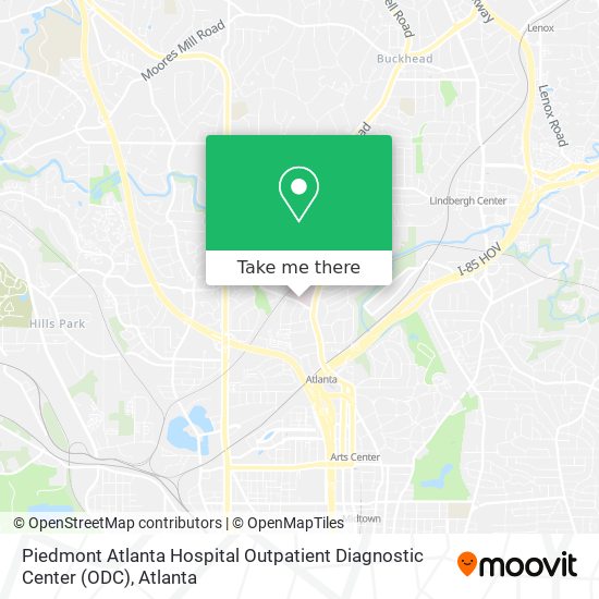 Mapa de Piedmont Atlanta Hospital Outpatient Diagnostic Center (ODC)